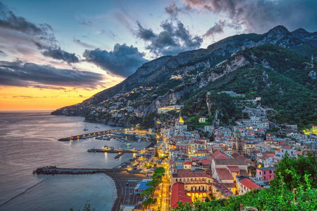Sunset in Amalfi, Italy